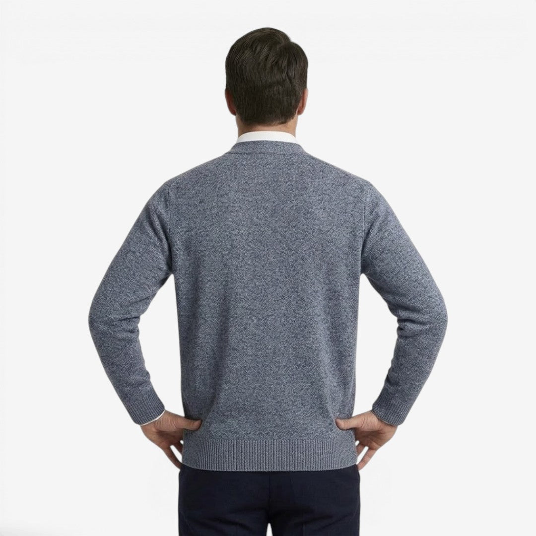 Men's V-Neck Knit Cardigan Relaxed Fit Long Sleeve Casual Everyday Wear