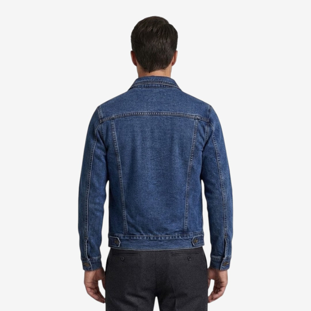 Men's Vintage Slim Fit Denim Jacket Classic Lapel Casual Everyday Wear