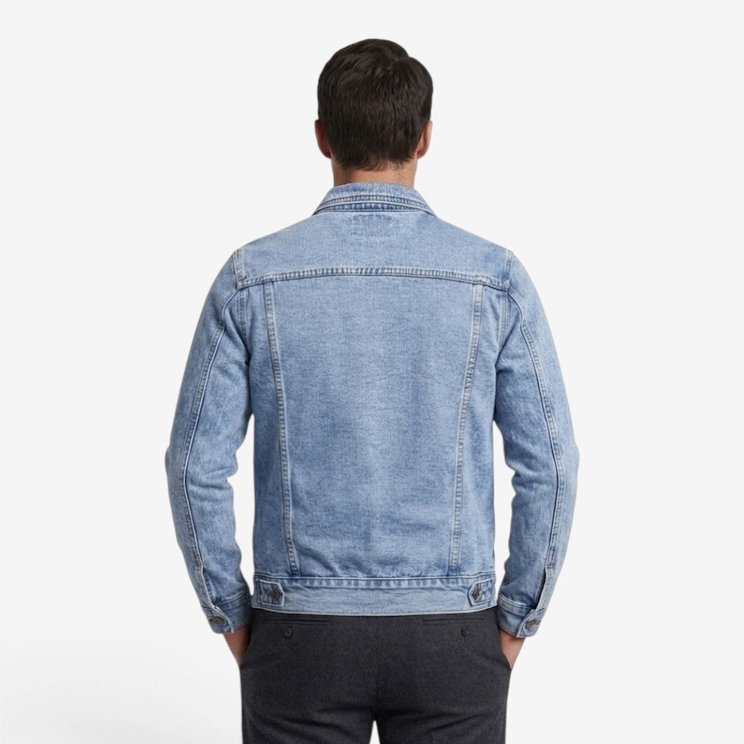 Men's Vintage Slim Fit Denim Jacket Classic Lapel Casual Everyday Wear