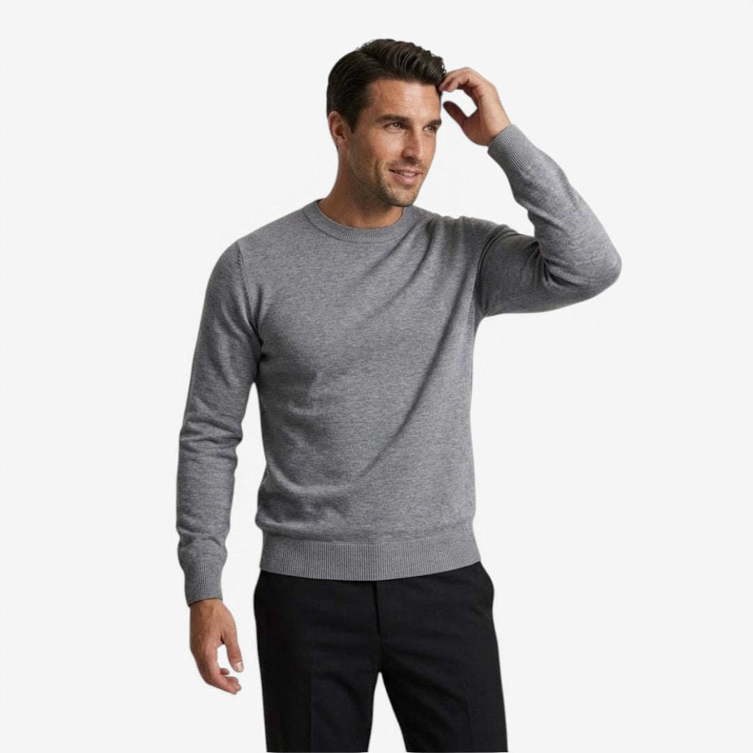Men's Crew-Neck Knit Jumper Long Sleeve Casual Everyday Wear