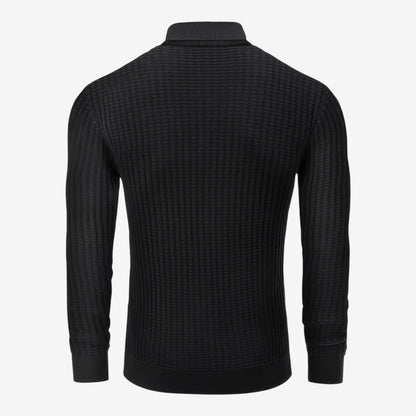 Men's Textured Knit Roll-Neck Jumper Slim Fit Long Sleeve Warm Winter Knitwear