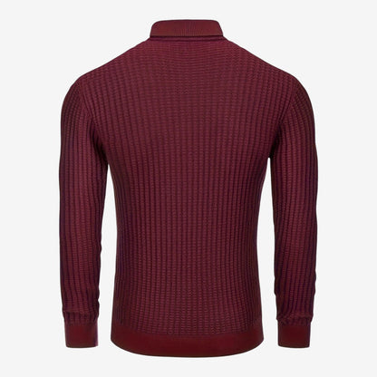 Men's Textured Knit Roll-Neck Jumper Slim Fit Long Sleeve Warm Winter Knitwear