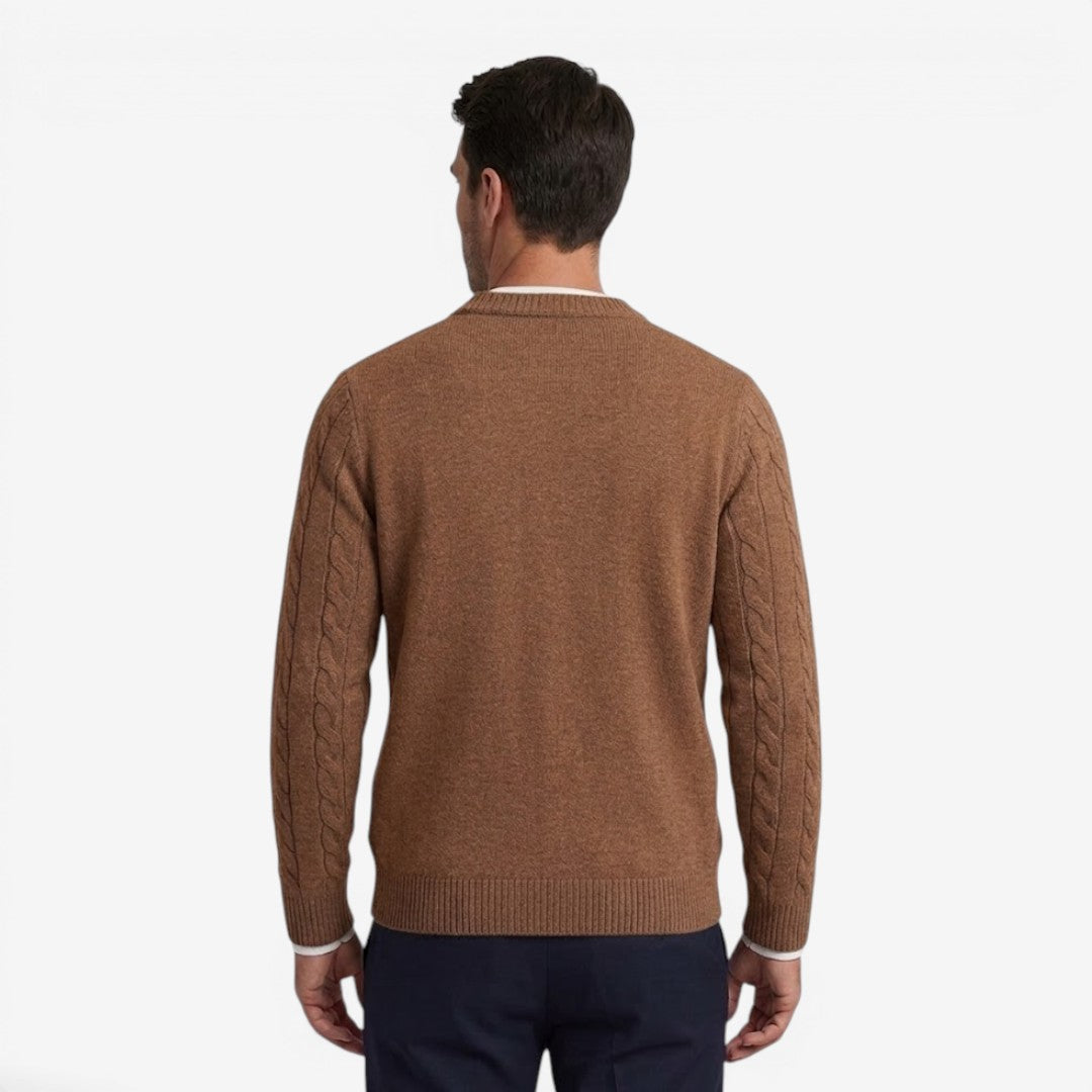 Men's Knit Cardigan Button Closure with Pockets Warm Layering Winter