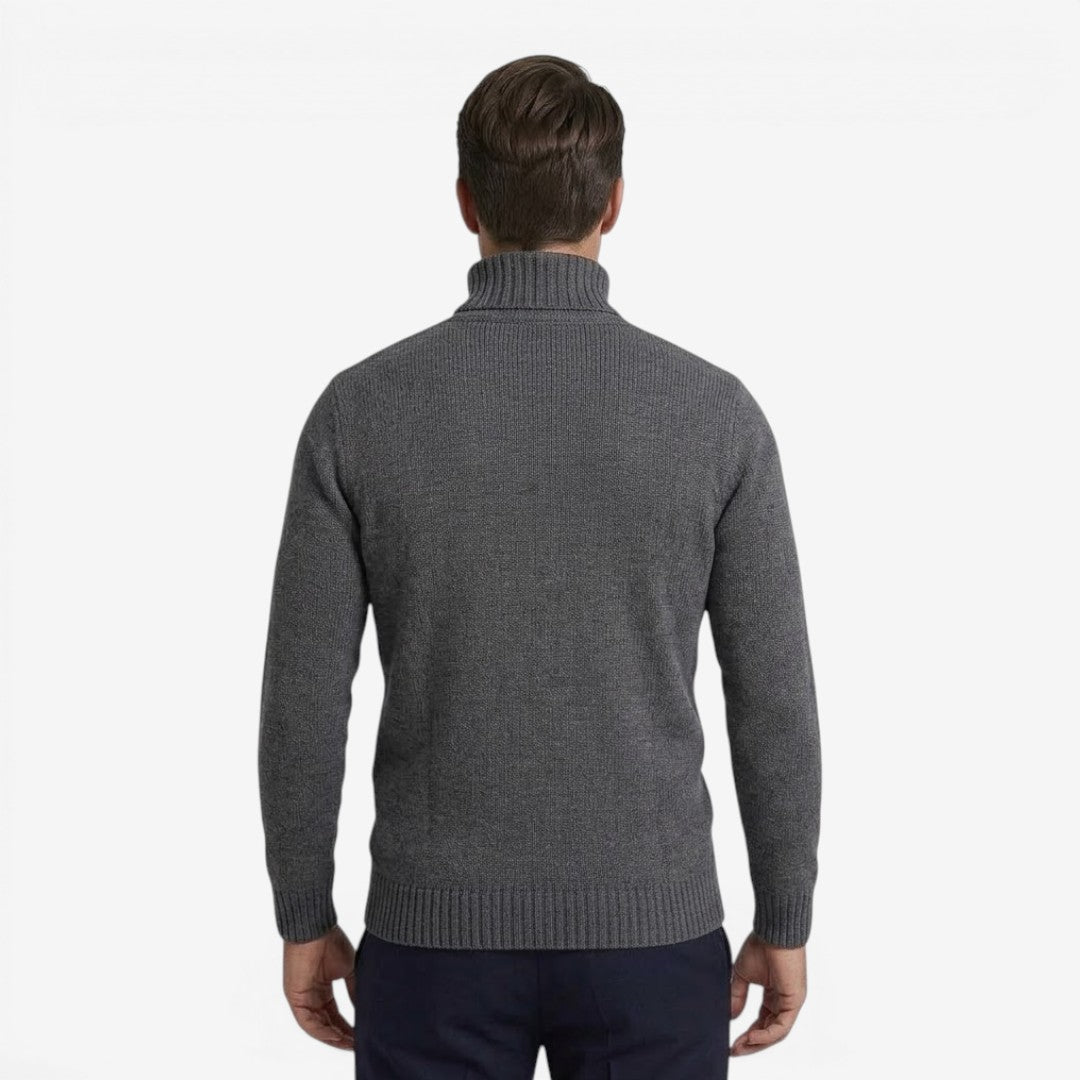 Men's Cable Knit Roll-Neck Jumper Warm Winter Knitwear Casual Everyday