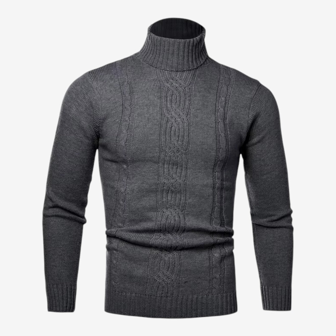Men's Cable Knit Roll-Neck Jumper Warm Winter Knitwear Casual Everyday
