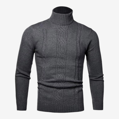 Men's Cable Knit Roll-Neck Jumper Warm Winter Knitwear Casual Everyday