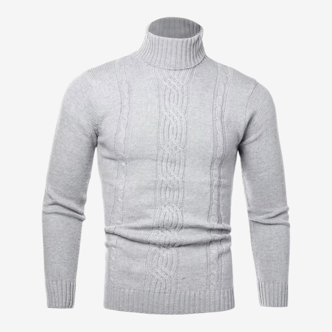 Men's Cable Knit Roll-Neck Jumper Warm Winter Knitwear Casual Everyday