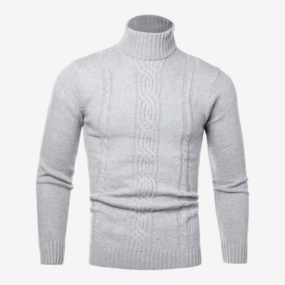Men's Cable Knit Roll-Neck Jumper Warm Winter Knitwear Casual Everyday