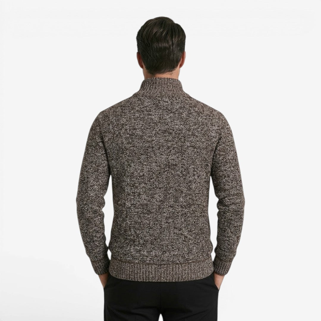 Men's Warm Quarter Zip Jumper Knit Casual Layering Fall Winter