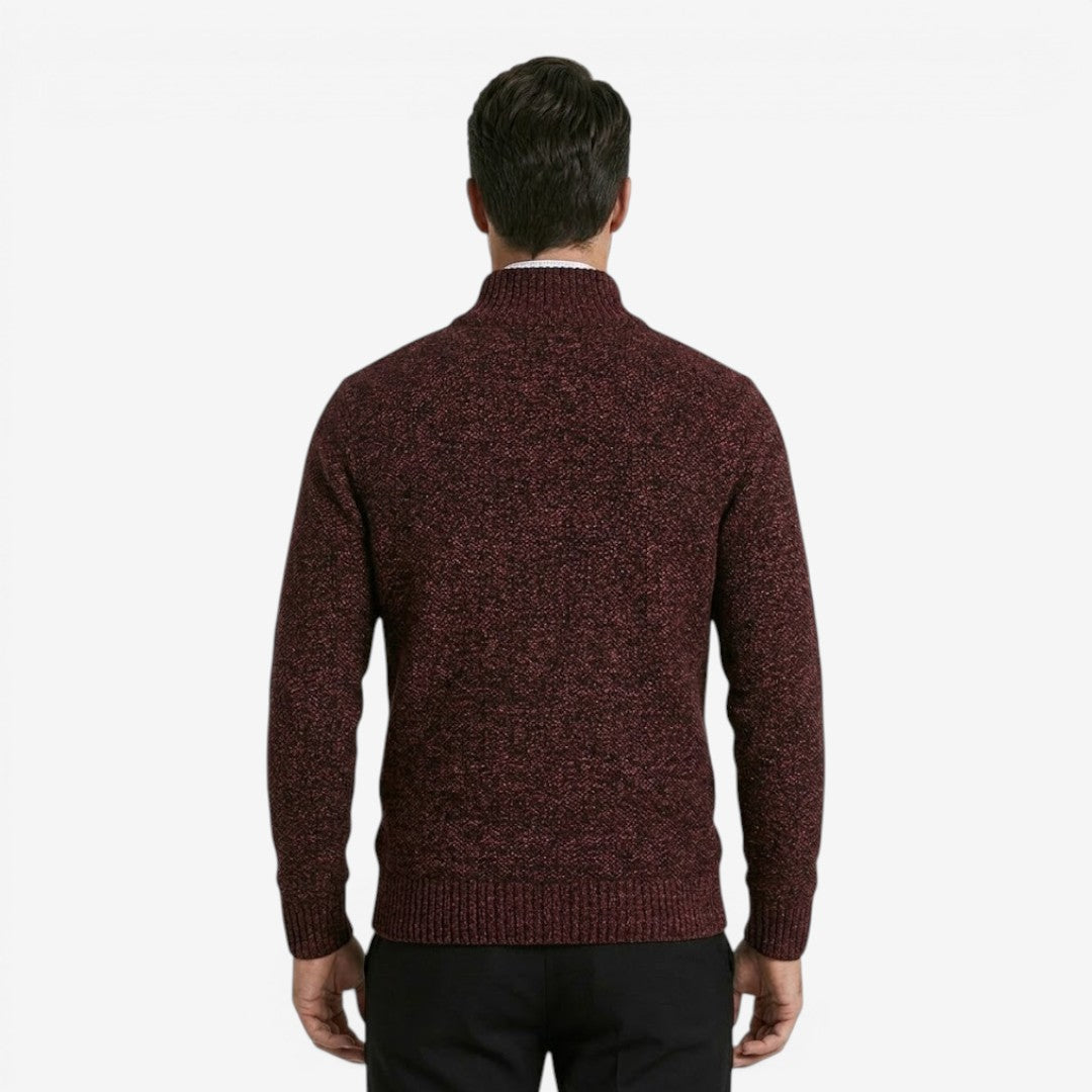 Men's Warm Quarter Zip Jumper Knit Casual Layering Fall Winter