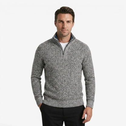 Men's Warm Quarter Zip Jumper Knit Casual Layering Fall Winter