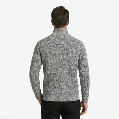 Men's Warm Quarter Zip Jumper Knit Casual Layering Fall Winter