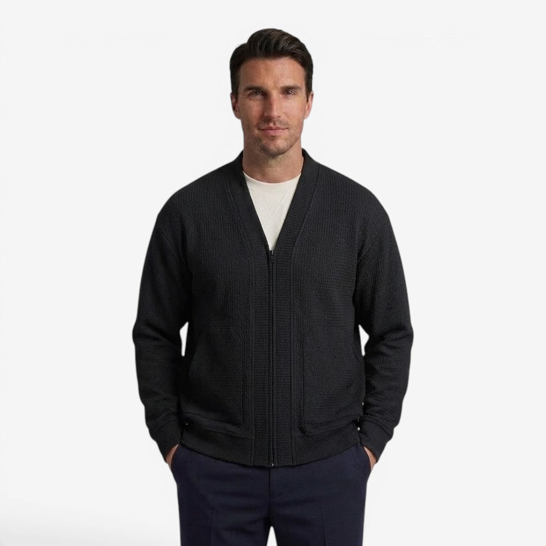 Men's Zip-Up Cardigan with Pockets Casual Knit Everyday Layering