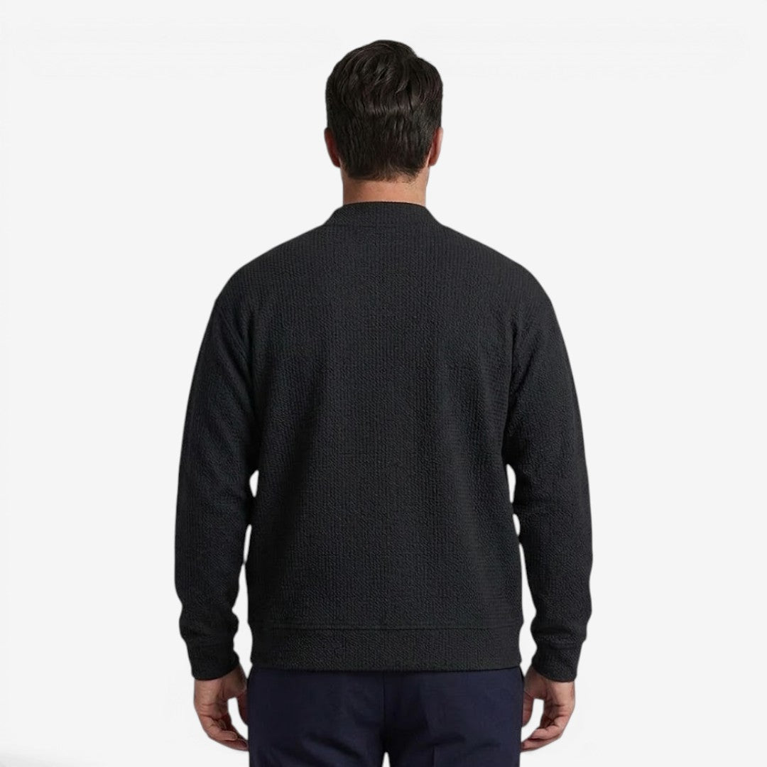 Men's Zip-Up Cardigan with Pockets Casual Knit Everyday Layering