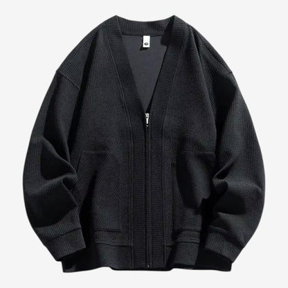 Men's Zip-Up Cardigan with Pockets Casual Knit Everyday Layering
