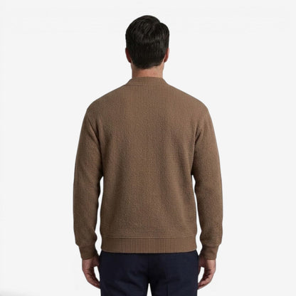 Men's Zip-Up Cardigan with Pockets Casual Knit Everyday Layering