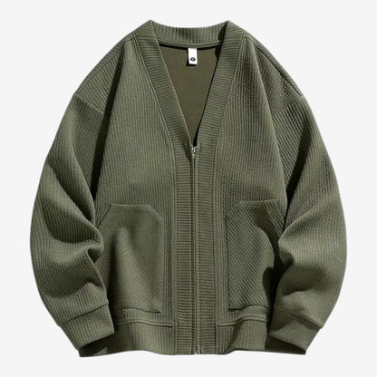 Men's Zip-Up Cardigan with Pockets Casual Knit Everyday Layering