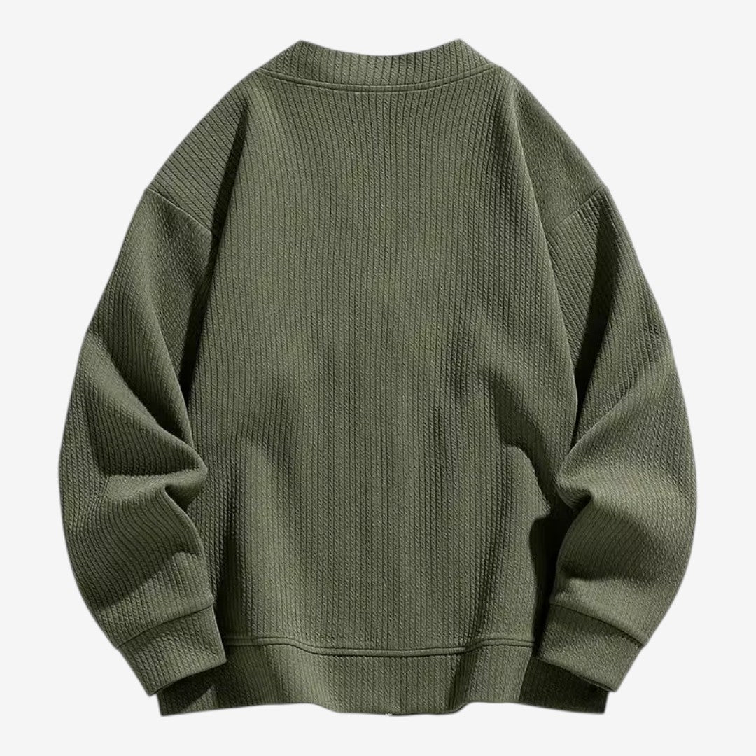 Men's Zip-Up Cardigan with Pockets Casual Knit Everyday Layering
