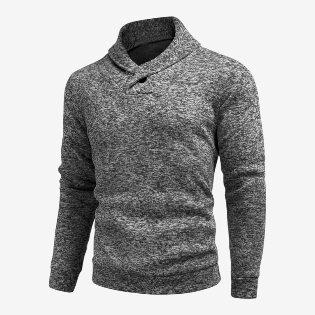 Men's Mock Neck Sweatshirt Button Collar Casual Everyday Layering