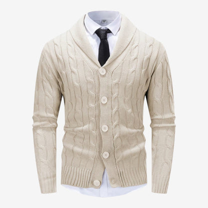 Men's Cable Knit Cardigan Button Closure Long Sleeve Cozy Autumn Winter