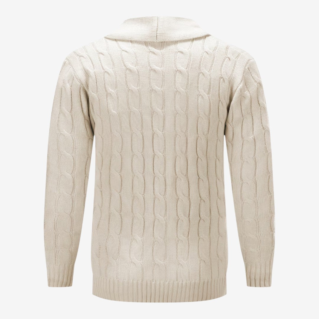Men's Cable Knit Cardigan Button Closure Long Sleeve Cozy Autumn Winter