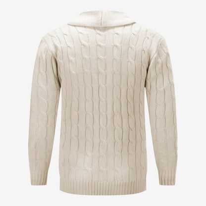 Men's Cable Knit Cardigan Button Closure Long Sleeve Cozy Autumn Winter