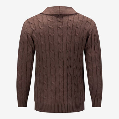 Men's Cable Knit Cardigan Button Closure Long Sleeve Cozy Autumn Winter