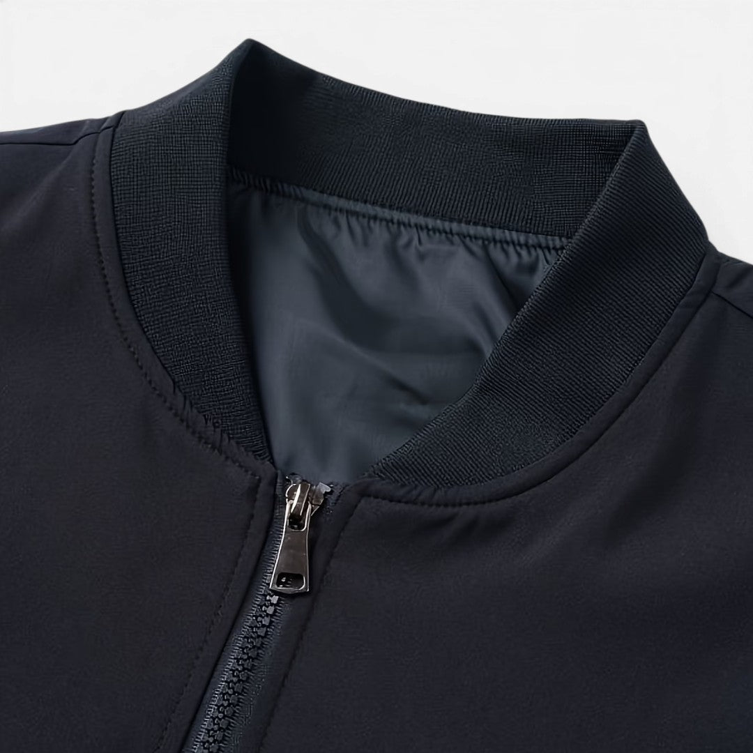 Men's Casual Bomber Jacket Zip-Up Baseball Collar Relaxed Fit Everyday