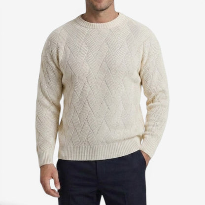 Men's Casual Knit Jumper Crew-Neck Long Sleeve Autumn Winter Style