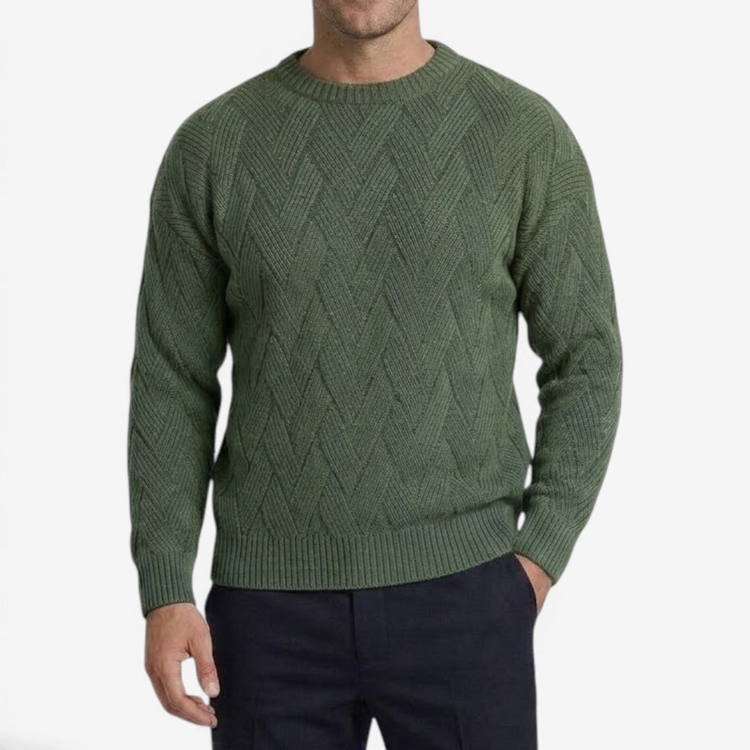 Men's Casual Knit Jumper Crew-Neck Long Sleeve Autumn Winter Style