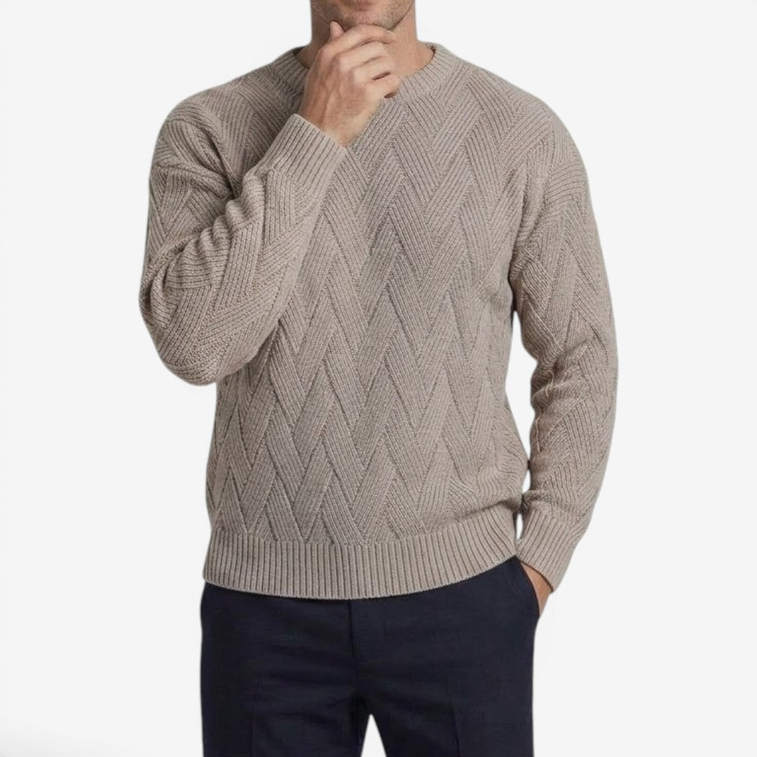 Men's Casual Knit Jumper Crew-Neck Long Sleeve Autumn Winter Style