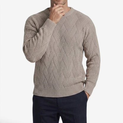 Men's Casual Knit Jumper Crew-Neck Long Sleeve Autumn Winter Style