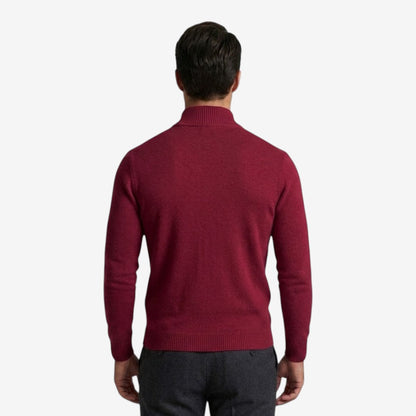 Men's Casual Knit Quarter Zip Jumper Relaxed Fit Long Sleeve Layering