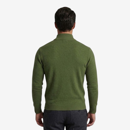 Men's Casual Knit Quarter Zip Jumper Relaxed Fit Long Sleeve Layering