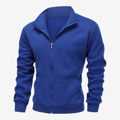Men's Casual Knit Zip Jacket High-Neck Warm Layered Everyday Style