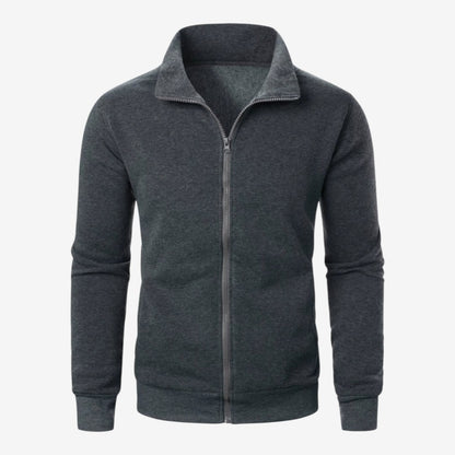 Men's Casual Knit Jacket Zip Closure Stand Collar Pockets Everyday Wear