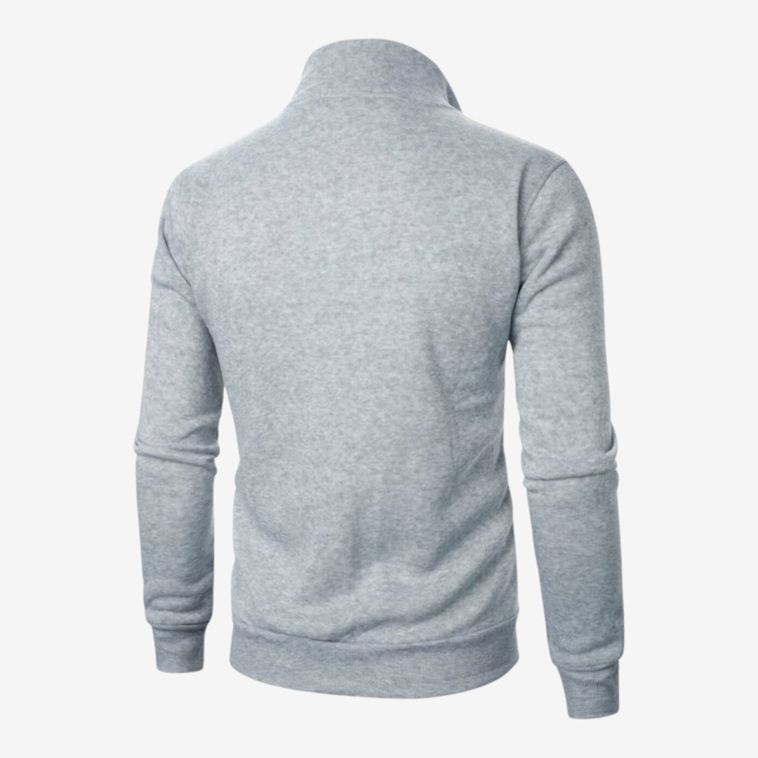 Men's Casual Knit Jacket Zip Closure Stand Collar Pockets Everyday Wear