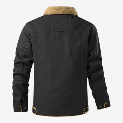 Men's Classic Fleece Jacket Lapel Collar Winter Layering Casual Outerwear