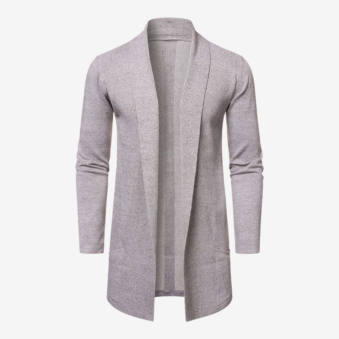 Men's Classic Long Cardigan Open Front Layering Soft Warm Casual