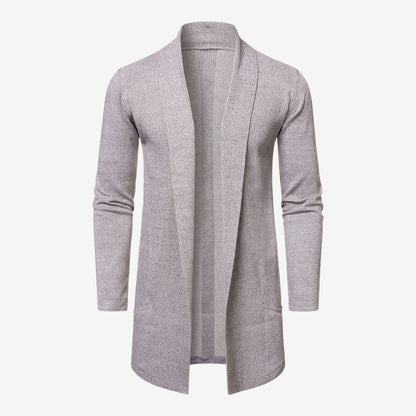 Men's Classic Long Cardigan Open Front Layering Soft Warm Casual