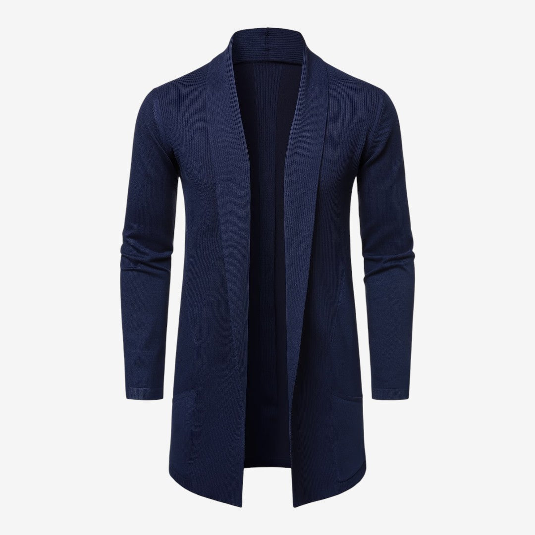 Men's Classic Long Cardigan Open Front Layering Soft Warm Casual