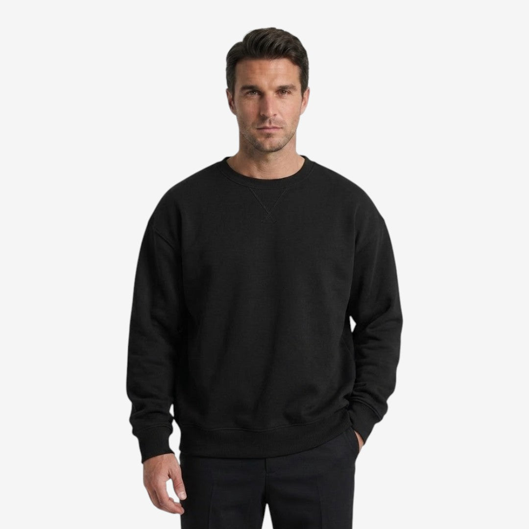 Men's Casual Crew-Neck Sweatshirt Relaxed Fit Soft Everyday Wear