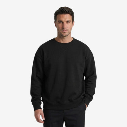 Men's Casual Crew-Neck Sweatshirt Relaxed Fit Soft Everyday Wear