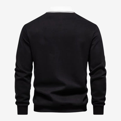 Men's Knit Polo Jumper Long Sleeve Collared Casual Autumn Winter Style