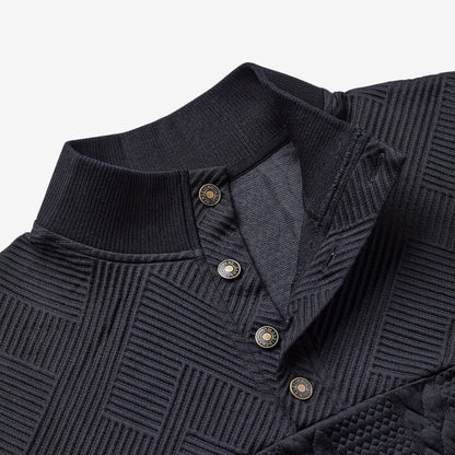 Men's Jacquard Knit Jumper Relaxed Fit Long Sleeve Casual Everyday Wear