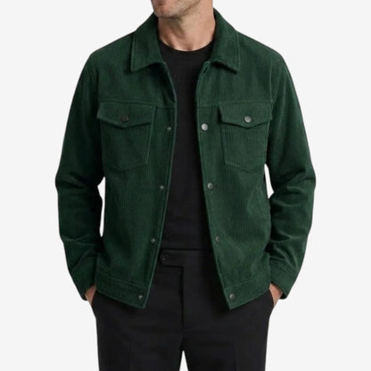 Men's Knit Corduroy Jacket Button Closure Pockets Casual Everyday