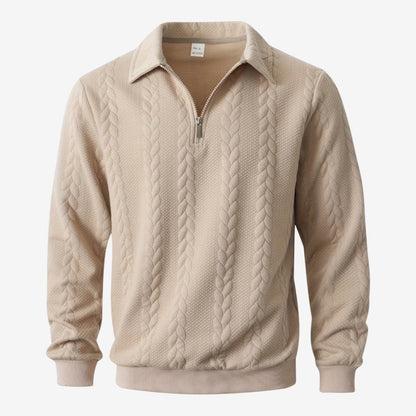Men's Knit Quarter Zip Jumper Casual Warm Layering Everyday Wear