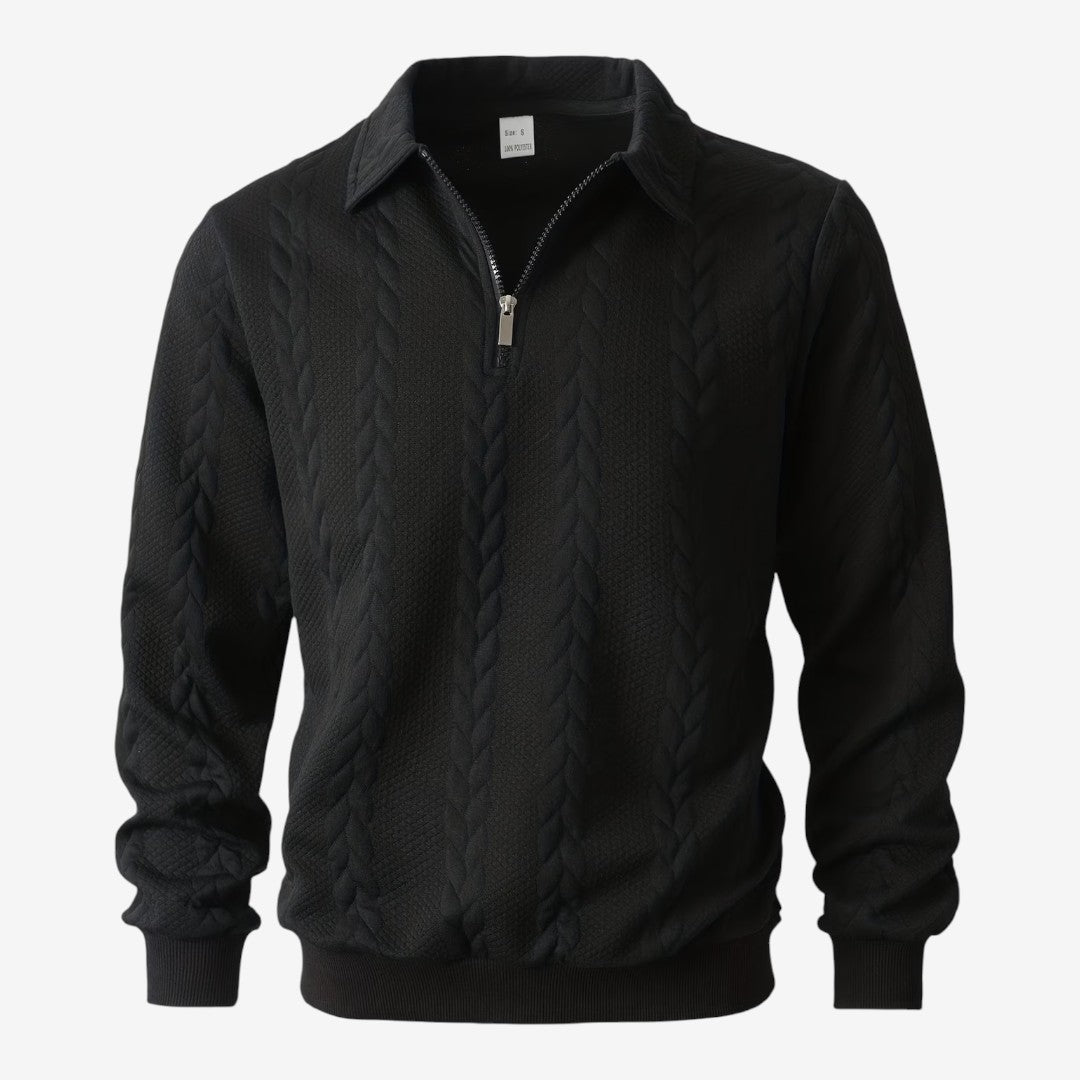 Men's Knit Quarter Zip Jumper Casual Warm Layering Everyday Wear
