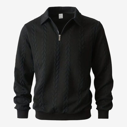 Men's Knit Quarter Zip Jumper Casual Warm Layering Everyday Wear