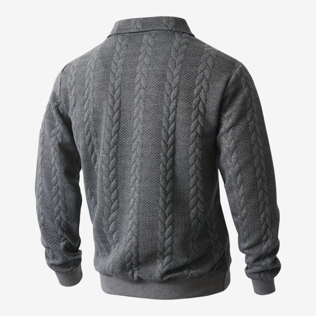 Men's Knit Quarter Zip Jumper Casual Warm Layering Everyday Wear